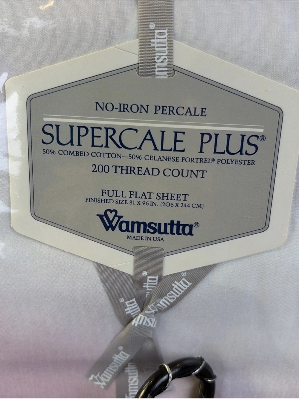 New Old Stock Supercale Plus Wamsutta Full Flat Sheet Pink, Blue & Gray Floral - Picture 3 of 5